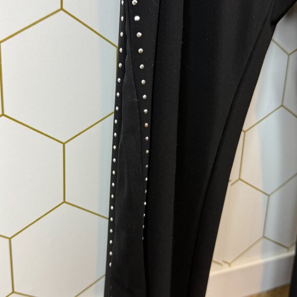 Black Two-Piece Dressy Set with Embellished Flare Leg Detail - Size - Large - Picture 9 of 10